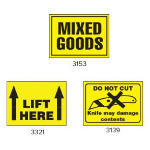 Yellow Handling Labels product image