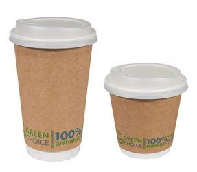 Green choice cups made of plant based matter