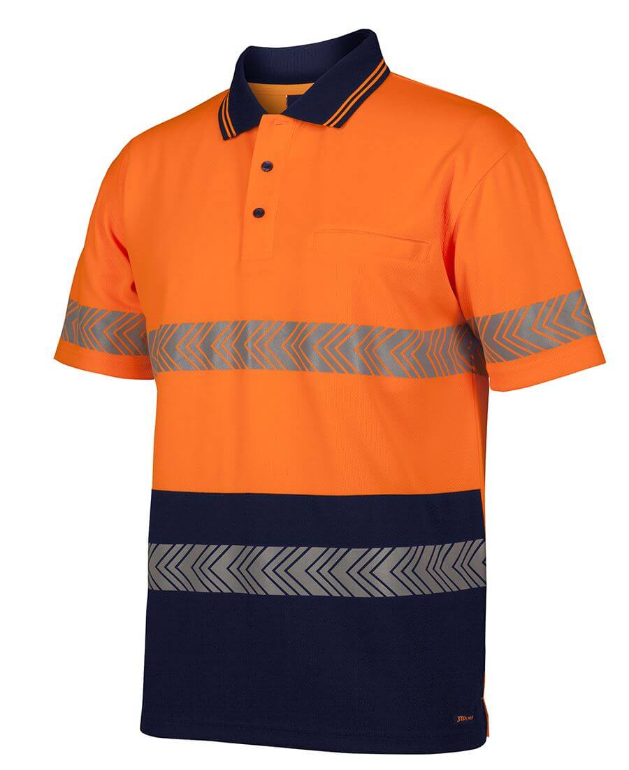 Hi Vis S/S Segmented Tape Polo Orange product image