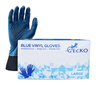 blue vinyl gloves gecko product image