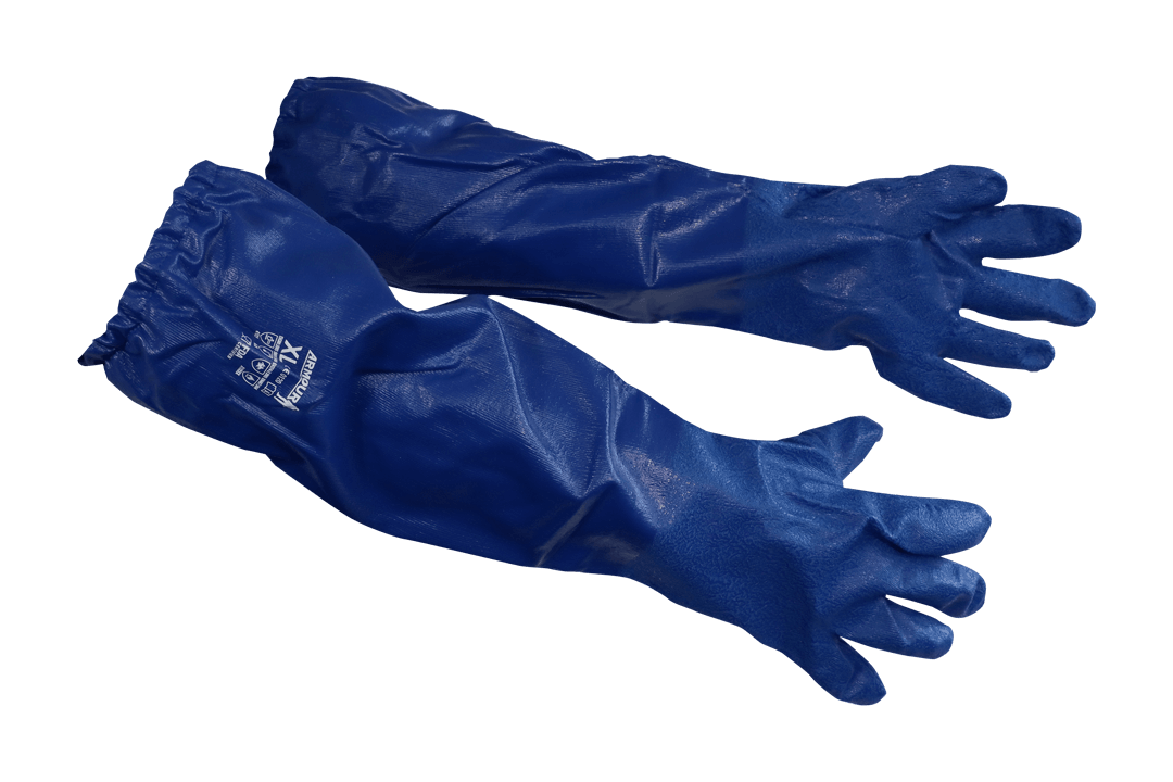 Blue Nitrile Chemical Glove Gauntlet 60cm product image